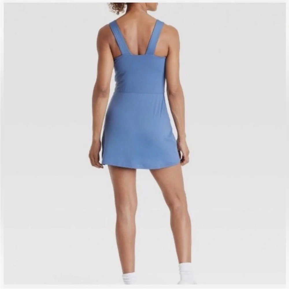 All in Motion Blue Athletic Mini Dress With Built in Shorts - Picture 7 of 12